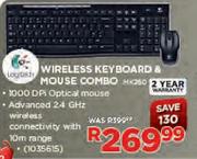 Logitech Wireless Keyboard & Mouse Combo(MK260)