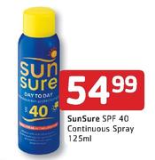 Sunsure SPF 40 Continuous Spray-125ml