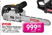 Ryobi Petrol Chainsaw-36cc Each