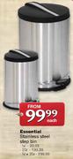 Essential Sainless Steel Step Bin-5L + 20L Each