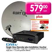 DStv Single View Decoder plus Installation Voucher(1131 plus IVSD)
