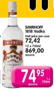 Smirnoff 1818 Vodka-12 x 750ml