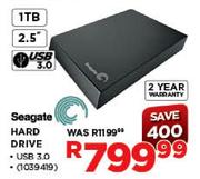 Seagate Hard Drive USB 3.0-2.5"-1TB
