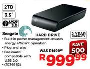 Seagate 3.5" USB 3.0 Hard Drive-2TB