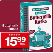 Housebrand Buttermilk Rusks-500gm