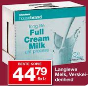 Housebrand Langlewe Melk,Verskeidenheid-6x1Ltr.