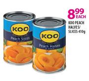 Koo Peach Halves/Slices-410g