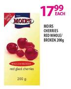 Moirs Cheeries Red Whole/Broken-200g Each