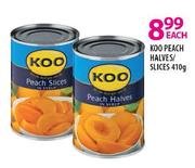 Koo Peach Halves Or Slices-410g Each