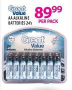 Great Value AA Alkaline Batteries-24's