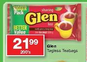 Glen Tagless Teabags-200's Per Pack