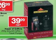 House Of Coffee Ground Coffee + Travel Plunger-250g Per Set