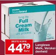 Housebrand Langlewe Melk,Verskeidenheid-6x1Ltr.