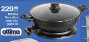 Ottimo Non-Stick Wok With Glass Lid-Each