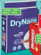 Drynaps Disposable Nappies Junior-48's/Maxi-72's Per Pack