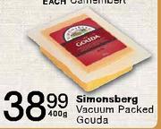 Simonsberg Vacuum Packed Gouda-400g