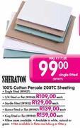 Sheraton 100% Cotton Percale 200TC Sheeting single Fittted-Each 