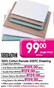 Sheraton 100% Cotton Percale 200TC Sheeting 3/4 Fittted or Flat-Each