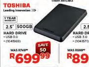 Toshiba 2.5" Hard Drive-500GB