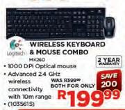 Logitech Wireless Keyboard & Mouse Combo(MK260)