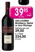 Van Lovern Blackberry, Merlot Or Java Pinotage-6X750ml