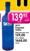 Skyy Imported Vodka-12 x 750ml