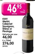 KWV Merlot, Cabernet Sauvignon, Shiraz Or Pinotage-1X750ml