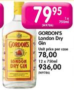 Gordon's London Dry Gin-12 x 750ml