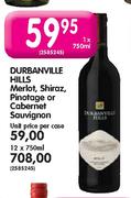 Durbanville Hills Merlot, Shiraz, Pinotage Or Cabernet Sauvignon-1X750ml