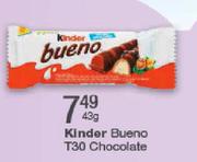 Kinder Bueno T30 Chocolate-43g