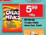 Willards Cheas Naks Assorted-150g Each
