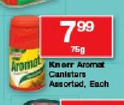 Knorr Aromat Canisters Assorted-75g Each