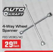 Auto Kraft 4-Way Wheel Spanner-Each