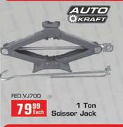 Auto Kraft 1 Ton Scissor Jack-Each