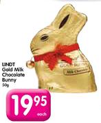 Lindt Gold Milk Chocolate Bunny-50gm Each