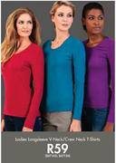 Ladies Longsleeve V-Neck/Crew Neck T-Shirts