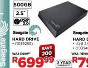 SEAGATE HARD DRIVE 500GB