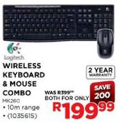  Logitech Wireless Keyboard & Mouse Combo(MK260)