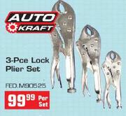 Auto Kraft 3-Pce Lock Plier Set-Per Set