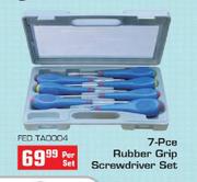 7-Pce Rubber Grip Screwdriver Set-Per Set