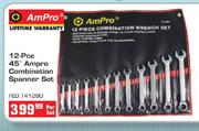 AmPro 12-Pce 45 Ampro Combination Spanner Set-Per Set