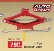 Auto Kraft 1 Ton Scissor Jack(FED.VJ700)-Each