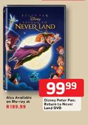 Disney Peter Pan Return To Never Land DVD