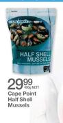 Cape Point Half Shell Mussels-400g