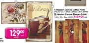 Hessian Canvas Coffee Prints Each