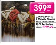 Canvas Prints Metallic Flowers Each