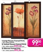 Vertical Flowers Framed Prints Each