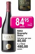 Raka Biography Shiraz-Unit Price Per Case 