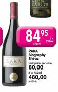 Raka Biography Shiraz-6 x 750ml
