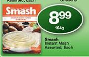Smash Instant Mash Assorted-104g Each